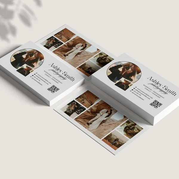 Business card design with essential information layout